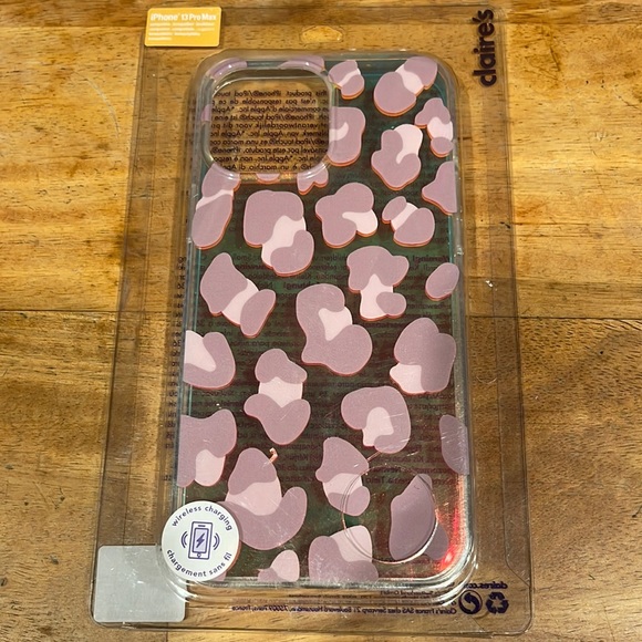 Claire’s iPhone 13 ProMax Animal Spot Clear Iridescent Phone Case NWT - Picture 1 of 6